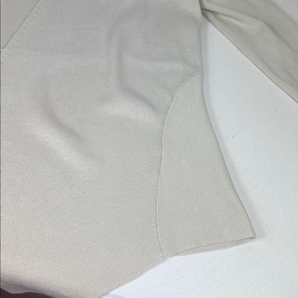 Eileen Fisher Sz M Cardigan Sweater Cream Silk Cotton Angled Front - Picture 10 of 14